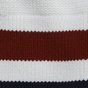 S / White with Maroon/Navy Stripe